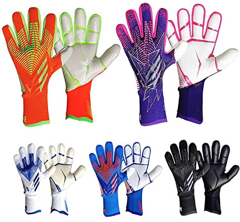 Torwarthandschuhe, 5 Paar, starker Griff für Fußball-Torwart-Torwarthandschuhe mit Größe 6/7/8/9/10, Fußballhandschuhe für Kinder, Jugendliche und Erwachsene