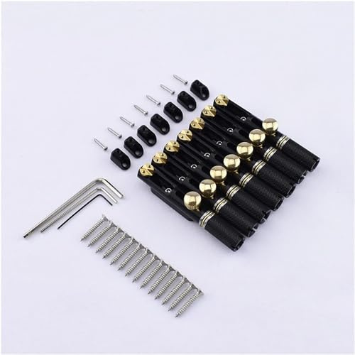 1 Set (6/7/8 Saiten) Edelstahl Headless Guitar Bridge/Single Bridge E-Gitarre Bridge (Schwarz 7 Stück-2)