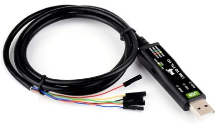 Waveshare Industrial USB TO TTL Serial Converter Adapter Cable USB TO TTL (C) Adapter 3.3V 5V Onboard FT232RNL Chip Suitable for Serial Port Debugging of Industrial Equipments