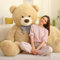 MorisMos 140cm riesen Teddy, Hellbraun groß teddybär XXL, weich Kuscheltier Plüschbär XXXL, Freundin Mädchen Frauen Mutter
