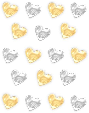 18PCS Gold Fridge Magnets Cute Love Heart Refrigerator Magnets, Silver Decorative Magnets for Whiteboard Cabinet Locker, Lovely Magnets for Classroom Kitchen Office