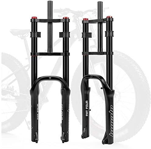 Forcella Ammortizzata per Bici elettriche da 20 Pollici 4.0 Pneumatici Fat Bikes Forcella pneumatica 110mm Ritorno di Viaggio Forcella Anteriore a Doppia Spalla Regolabile 1-1/8'' QR 9mm per Snow BEA