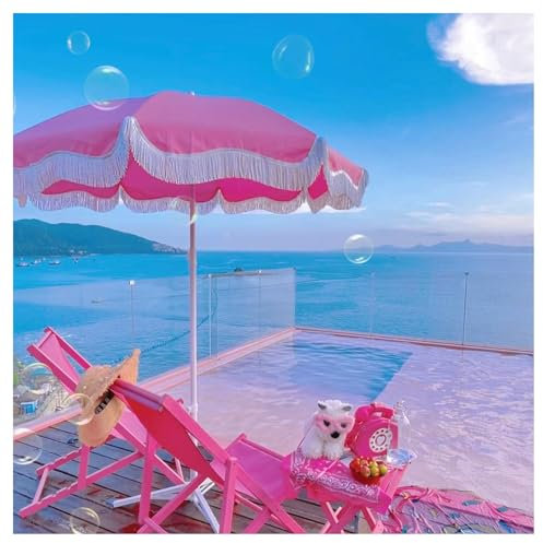 ZXCASDF Sombrilla de playa con borla,Sombrillas Terraza Parasol De Jardín Anti UV Parasol Terraza De Jardín Sombrilla Jardin Exterior Con Borlas Para Piscina Balcón Y Césped