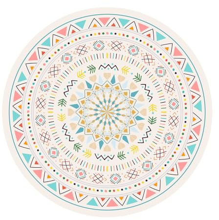 IKULE Extra große, runde Meditationsmatte, rund, rutschfest, übergroß, Gummi-Möbelunterlage für Yoga, Meditation, Pilates, Übung für Zuhause und draußen (140 cm x 3,5 mm dick)