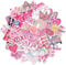 50pcs Pink Preppy Style Stickers,Waterproof Vinyl Decals Trendy Cool Sticker Set,Pink Cute Scrapbook Trendy DIY Decal for Girls Kids Luggage Laptop