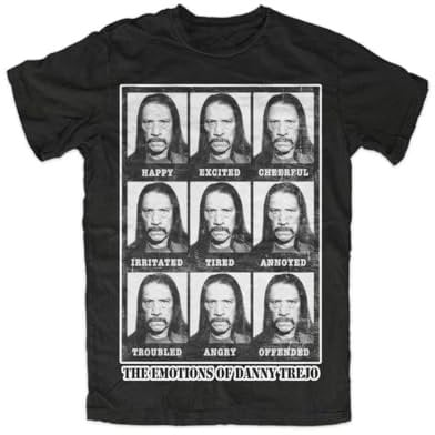 Danny Trejo Emotions T-Shirt Machete Planet Terror Grindhouse Black XL