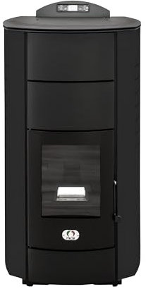 STUFE A PELLET ITALIA Manhattan 22 KW - Stufa a Pellet Idro per Riscaldamento e Acqua Calda Efficienza 89% Scalda 140m² Autonomia 22H Programmabile 5 Velocità e Potenze Garanzia 24 Mesi Nero