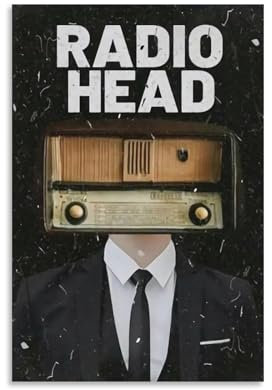 LISHDUNS Poster mit Radio-Kopf, Schlafzimmer, Wohnzimmer, Wanddekoration, Poster, Ästhetik, Art-Deco, 40 x 60 cm, ungerahmter Stil