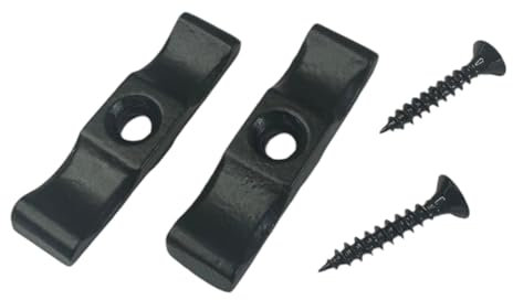 Black Turn Buttons with Screws 50mm (2 Inch) for Shed Doors, Gates, Rabbit Hutches, Cabinets, Durable Metal Thumb Catches -Pack of 2