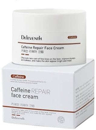 Reparierende Gesichtscreme mit Koffein und Vitamin E 30 g – Antioxidans, feuchtigkeitsspendend, aufhellend, bekämpft Trockenheit und stumpfe Haut, schnelle Absorption für strahlende und genährte Haut