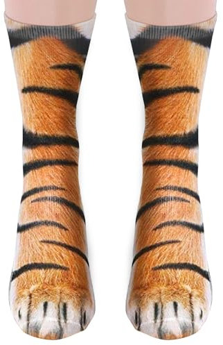 Lustige Tiger Socken Herren Damen Teenager - Witzige 3D Coole Tier Pfote Motiv Socken Kleine Geschenkideen für Männer Papa Hundebesitzer Adventskalender Weihnachten Geburtstag Vatertagsgeschenk