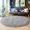 BSGIFT Teppich Rund 100 cm Grau, Shaggy Hochflor Teppich Wohnzimmer Flauschig, Modern Langflor Kuschelteppich Wohnzimmerteppich Bettvorleger High-Pile Carpet rutschfest für Kinderzimmer Schlafzimmer
