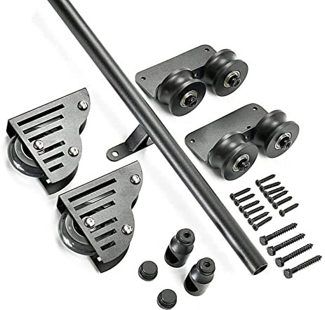 XEXENAMU Rolling Library Ladder Sliding Rail Track Hardware Kit, Heavy Duty Slide Rails | Rolling Ladders for Bookshelf Warehouse Bar Closet Set Mobile Ladder Hardware(10ft/300cm Track kit)