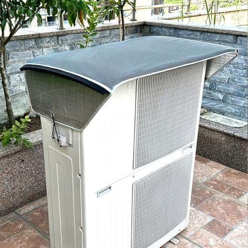 YLLSMGS Housse Pompe a Chaleur, Housse Climatiseur Extérieur avec Isolation Phonique en Coton avec Sangle, Isolation Thermique(Gray,150 * 63cm/59 * 25in)
