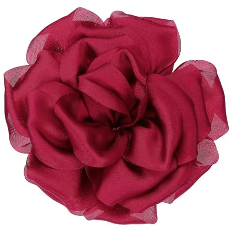 PATIKIL Broche en Satin de Soie en Forme de Fleur 4, Grande Épingle de Revers de Pivoine Florale pour Femmes pour Mariage, Fête d'Anniversaire, Chapeau, Sac, Couleur Bordeaux