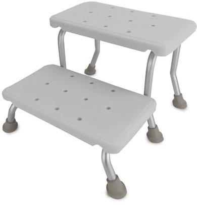 Marche pied Tabouret de douche, bain Bm Médical TD-70-2M, 2 marches - antidérapant pour Personnes handicapées et Personnes âgées