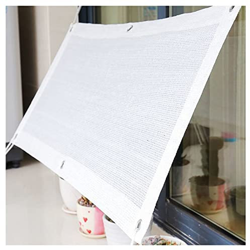 Telo ombreggiante bianco con occhielli, protezione UV al 90%, in tessuto, per esterni, 4 x 7 m, per giardino, patio, piscina e cortile