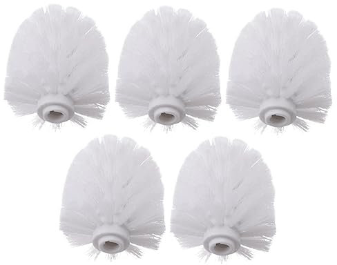 5Pcs Replacement Toilet Brush Heads with Firm Bristles for Deep Cleaning Durable Plastic Cleaning Accessories for Home Bathroom Office and More