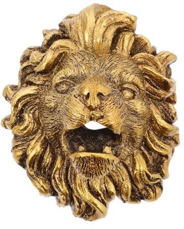 CVUTOVO Lion Head Wall Fountain Nozzle Outdoor Garden Water Feature Spitter Weather Resistant Resin Decoration for Patio Backyard Elegant Design