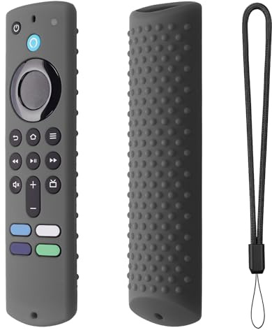 Silikon Hülle für Fires TV Stick 4K All-New | Schocksicheres Fernbedienung Schutzge Hülle mit Lanyard | Kratzfeste Protektorhülle Abdeckung Fernbedienung Zubehör für Fires TV Stick 4K