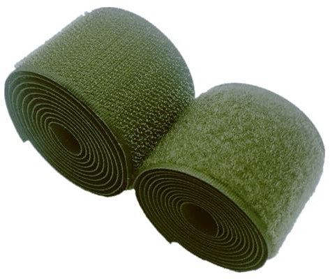 Klettband annähen, Set mit nicht klebenden Nylon-Stoffverschlüssen for Handtaschen, Kleidung, Schuhe, Rucksäcke und DIY-Bastelarbeiten(Olive Green,50MM x 4 Yard)