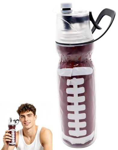 NimblusToy Spray Water Bottle Rugby, Portable Sports Misting Water Cup,Reusable Squeeze Spray Bottle, Sport Drinking Bottle Leak-proof Travel Hiking Cycling Camping Gym Sport Bottle, 590ML