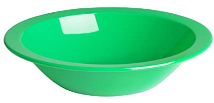Olympia Kristallon Polycarbonate Bowls 400ml 172mm (Pack of 12), Green | Shatterproof commercial construction provides long-lasting durability, holding 13.5fl oz for busy catering environments.