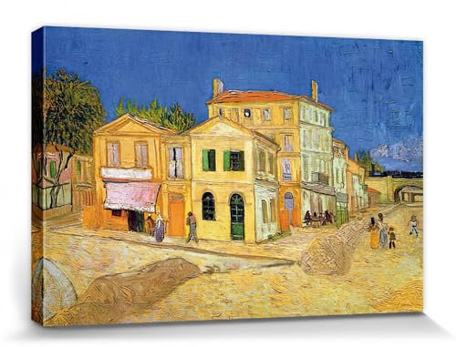 1art1 Vincent Van Gogh Poster Das Gelbe Haus, Vincents Haus In Arles, 1888 Bilder Leinwand-Bild Auf Keilrahmen | XXL-Wandbild Poster Kunstdruck Als Leinwandbild 120x80 cm