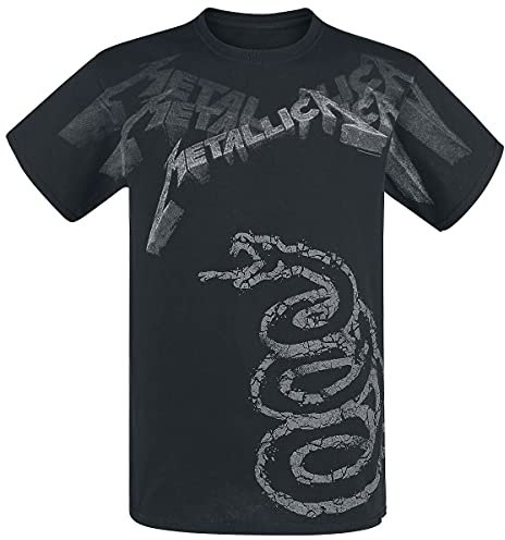 Metallica Black Album Faded Men T-Shirt Black L, 100% Cotton, Regular