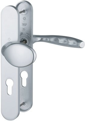 HOPPE AG Tür-Set auf Platte New York, eloxiert, silberfarben, F1 – 1810/300 m – zwischen 195 mm – 3281987