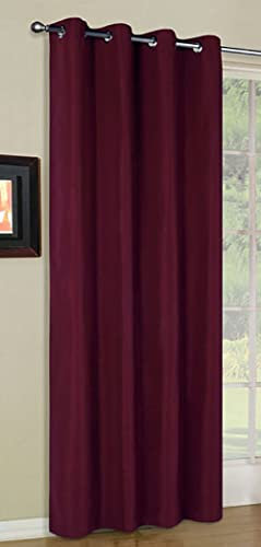 Vorhang Blickdicht Schal, Matte unifarbene Gardine mit Ösen. Material aus Microsatin Micofaser-Gewebe. 245x140, Bordeaux, 20405