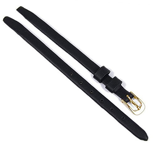 Herzog Uhrenarmband Leder Klebeband 'offen' schwarz 21574G, Stegbreite:8mm