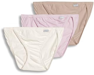 Jockey Women's Underwear Elance String Bikini - 3 Pack, white/pale cosmetic/pink shadow, 7