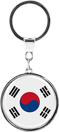 metALUm | Schlüsselanhänger Rund Metall Flagge Süd-Korea 6610100