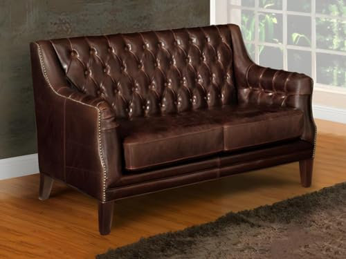Vente-Unique-Ledersofa 2-Sitzer - Braun - Colbert