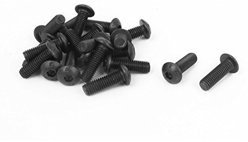 sourcing map M5 x 16mm Legierter Stahl Sechskantschraube Kappe Maschinen Schrauben Schwarz 20 Stk