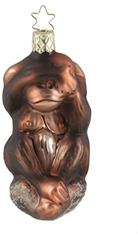 Inge-glas Weihnachts-Hänger AFFE Nichts sehen, ca. 10cm H | IG-10009S017 | 4022257930226