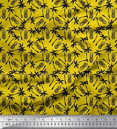 Soimoi Baumwolle Ente Stoff Palme & Pine Fruchte Stoff-Druck nach Messer 56 Zoll Breite