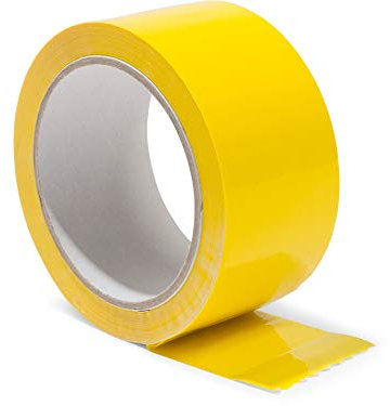 Modulor Verpackungsband, farbiges Klebeband aus Polypropylen, leise abrollendes Paketband mit Acrylatkleber, Breite 5 cm x Länge 66 m, 48 µm dick, gelb