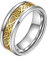 HIJONES Herren Celtic Gold Dragon Edelstahlring Silber Ehering 8mm Größe 70
