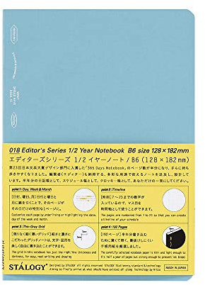 Nitoms S4125 STALOGY Notizbuch, 1/2 Ohr, B6, kariert, Blau