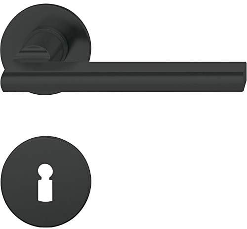 FSB Türbeschlag 1035 | Türgriff auf Flachrosette BB, 38-42 | Aluminium schwarz
