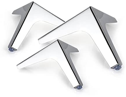 Hyever Lot de 4 pieds de canapé en métal - Blanc - 10,2 cm