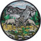 Platzhirsch Patch Hirsche Natur Aufnäher Hirschkampf Aufkleber gesticktes Bügelbild Jäger Aufbügler Berglandschaft Wild Jagd Naturfreunde Applikation Jeans Flicken | 80x80mm