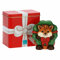 THUN - Volpe Grace con Ghirlanda e Scatola in Latta - Ceramica, Latta - Linea Natale - Living, Arredare la Casa - 9x7,8x10 cm h