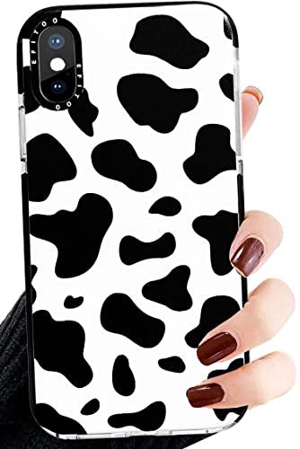Efitoo for iPhone X/XS Case Cow, Cute Animal Clear with Design Cow Spots Print Pattern Flexible Soft TPU Silicone Girls Woman Cool Protective Phone Back Cover Shell for iPhone X/XS 5.8 inch