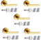Infinity Decor 5 Set T-Bar Satin Brass Lever On Rose Internal Door Handles - Latch & Hinges Pack
