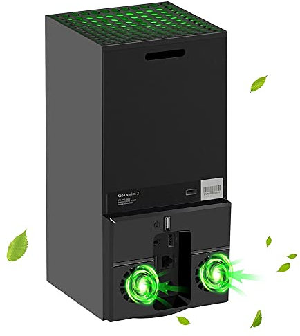 Ventilador de Refrigeración Compatible con Xbox Series X, Sistemas de Refrigeración de Consola de Juegos con Enfriador Externo con 2 Ventiladores de Refrigeración y 1 Puerto USB