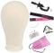 Leeven 21 Inch Canvas Wig Head for Wig Making Mannequin Head with T Pins and Clamp Stand Canvas Block Head for Wig Making/Display/Styling 21 Inch