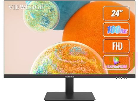 Viewedge 24 Inch Monitor - FHD 1080p 100Hz (Supports 75hz) Computer Monitor 24 inch with Bluelight Filter HDMI VGA Ports, 100x100 mm VESA (Wall Mountable), Ultra Thin Bezel Designed